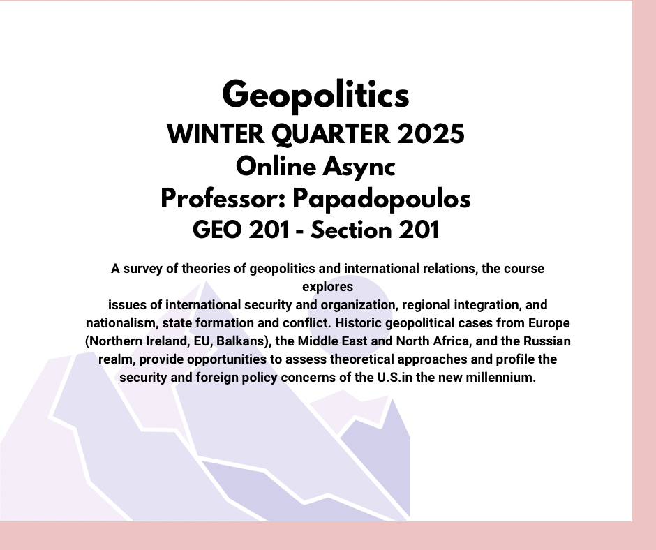 Geography and GIS Winter Quarter 2025 Courses